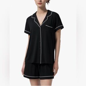 Dream Valley Women's Black Pajama Shorts Sleepwear Set Medium  NWT